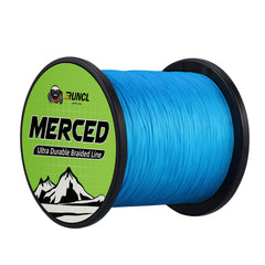 RUNCL Merced braided line round weave improves spool stability for smoother casts.