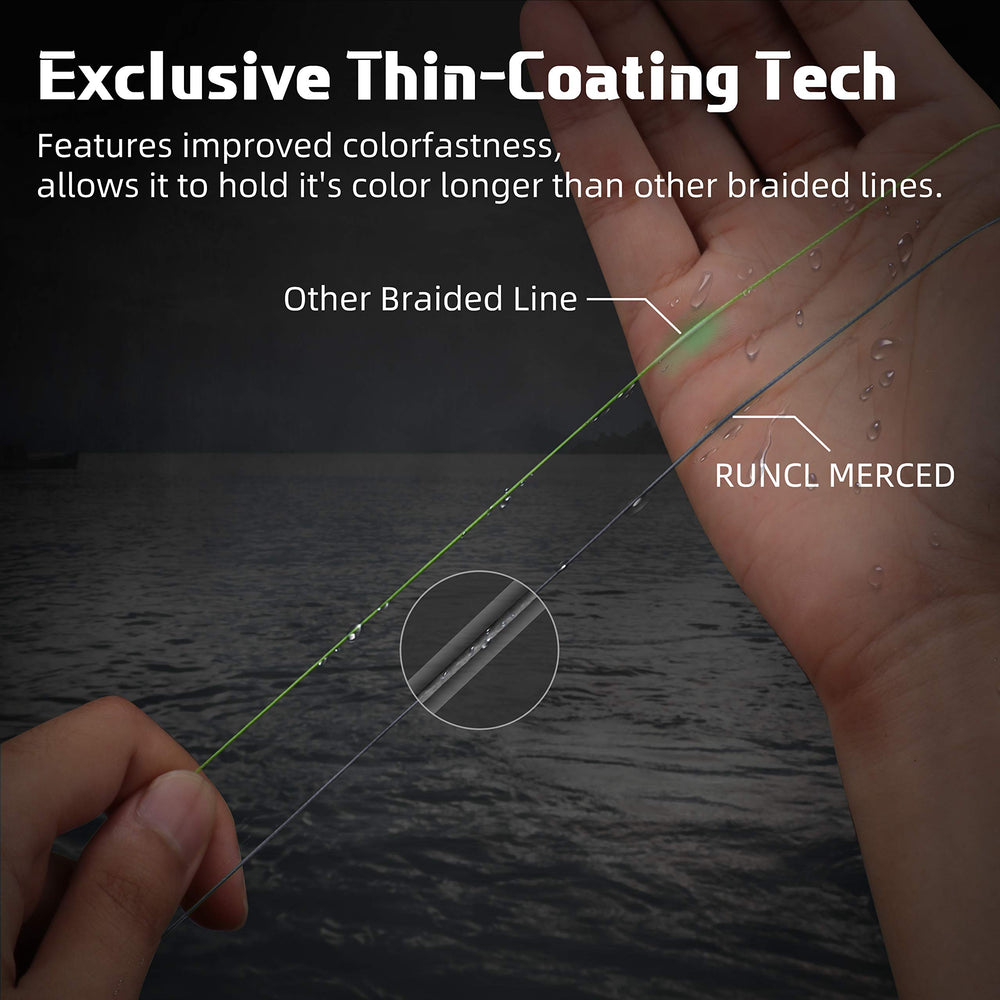 RUNCL Merced zero-stretch line enhances bite detection and sensitivity