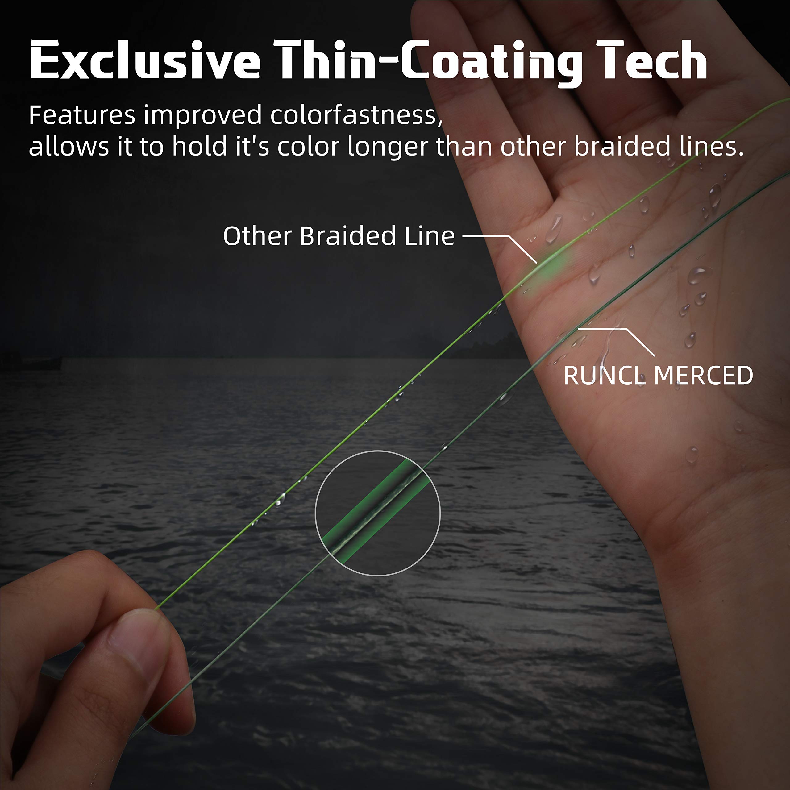 RUNCL Merced zero-stretch bite-detection close-up conveys bite sensitivity