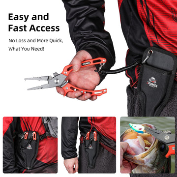 RUNCL nylon sheath with coiled lanyard for secure carry