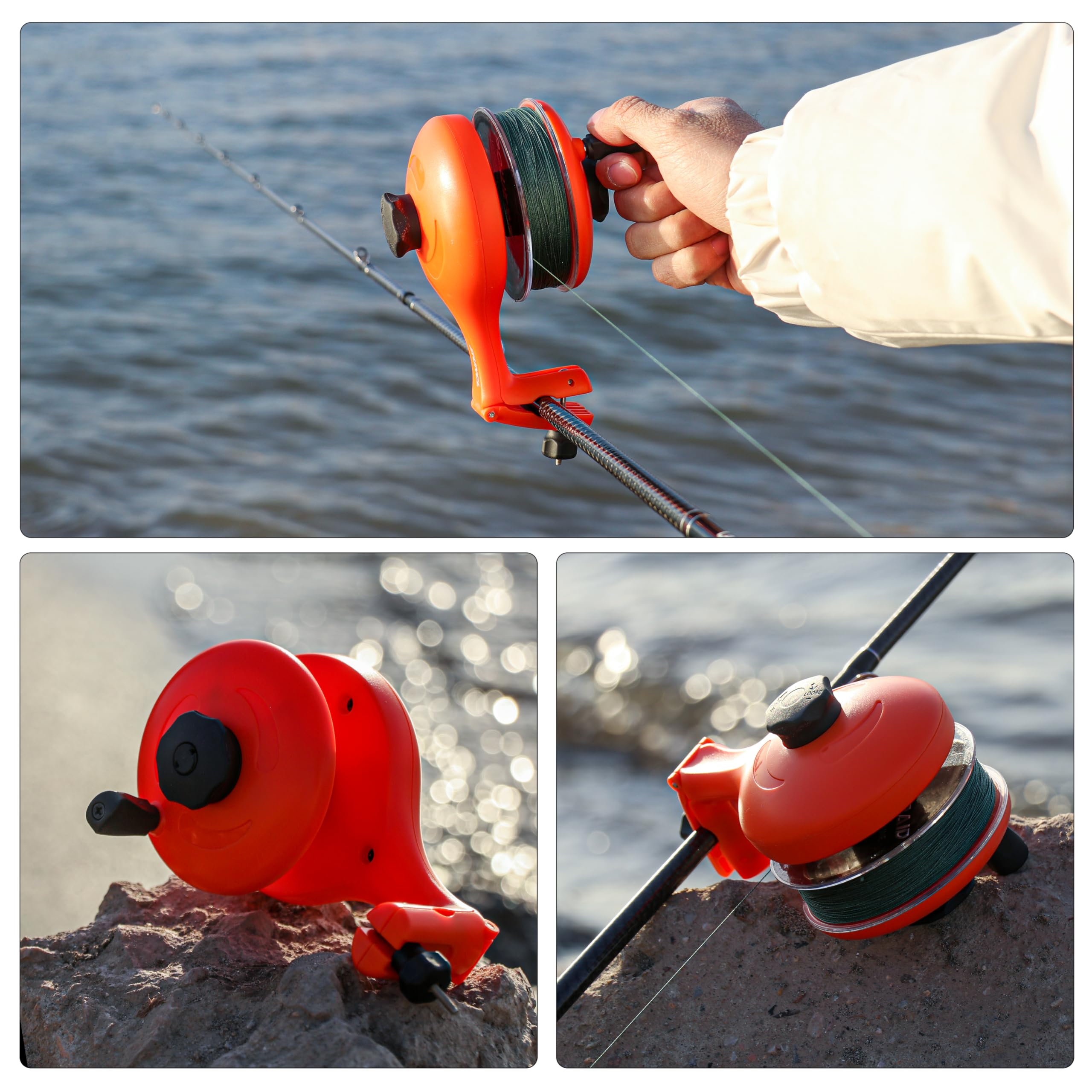 Portable RUNCL fishing line spooler accessory for anglers