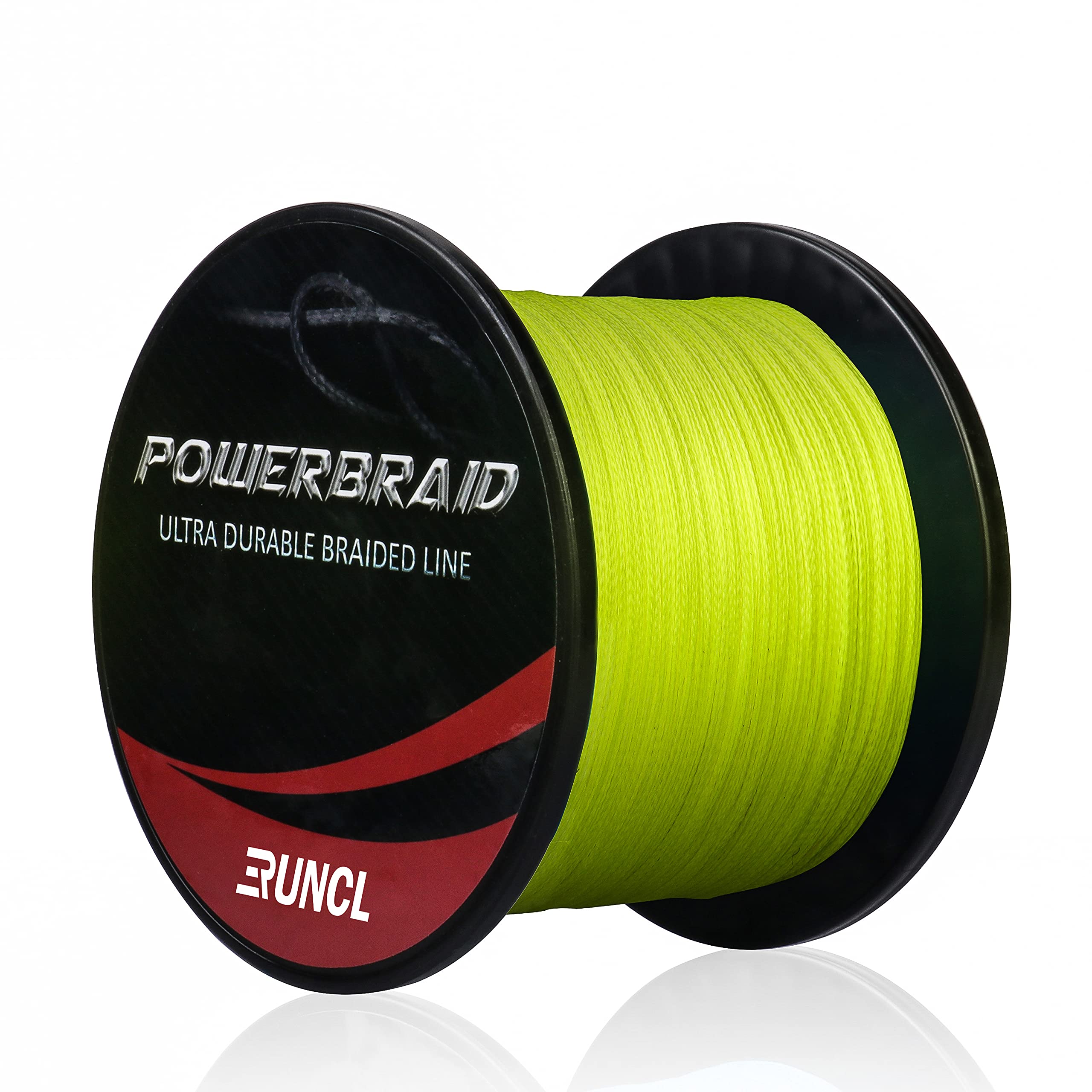 RUNCL PowerBraid closeup shows ultra-thin diameter and high-strength fibers for abrasion resistance.