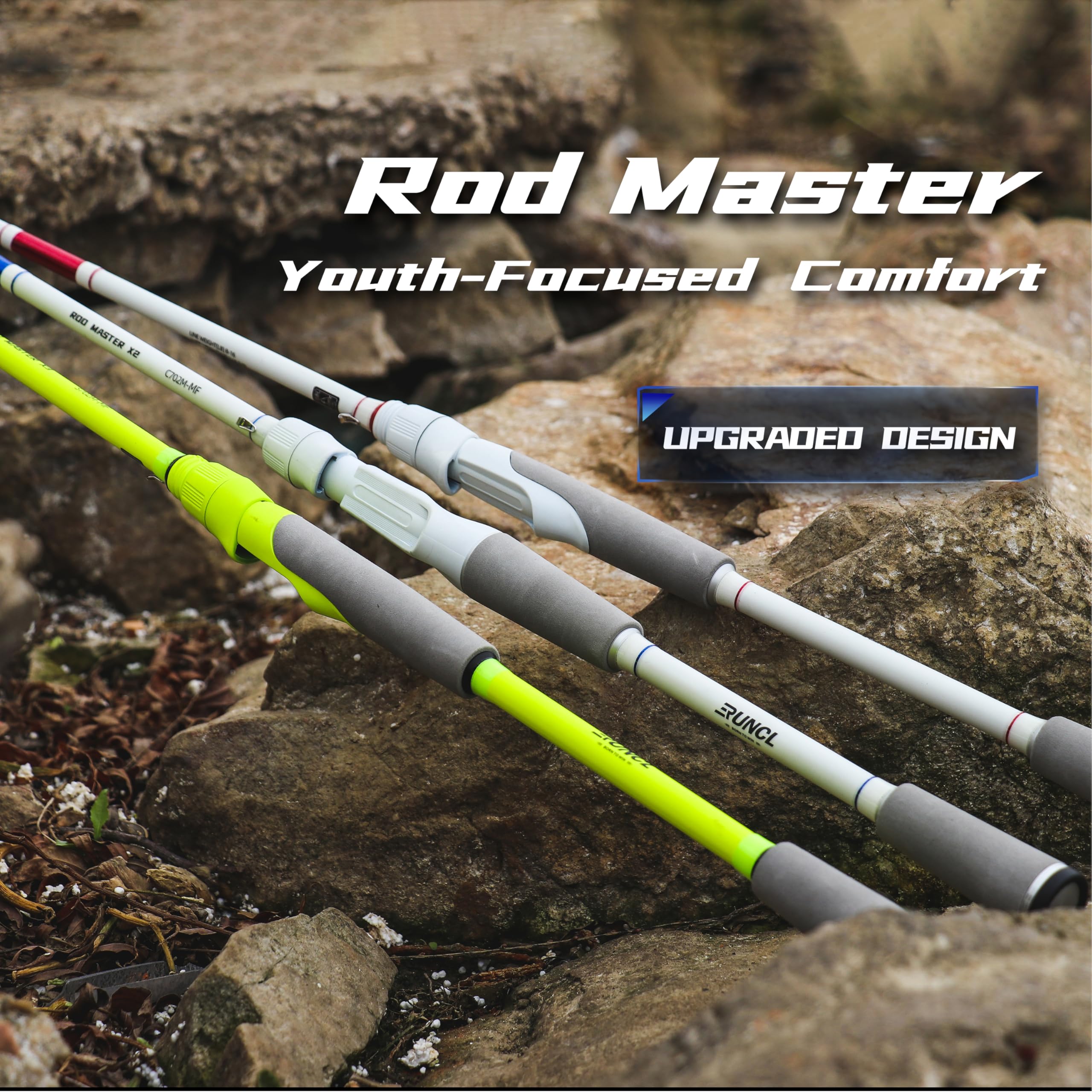 RUNCL Rod Master salt and freshwater versatility handles diverse fishing environments.