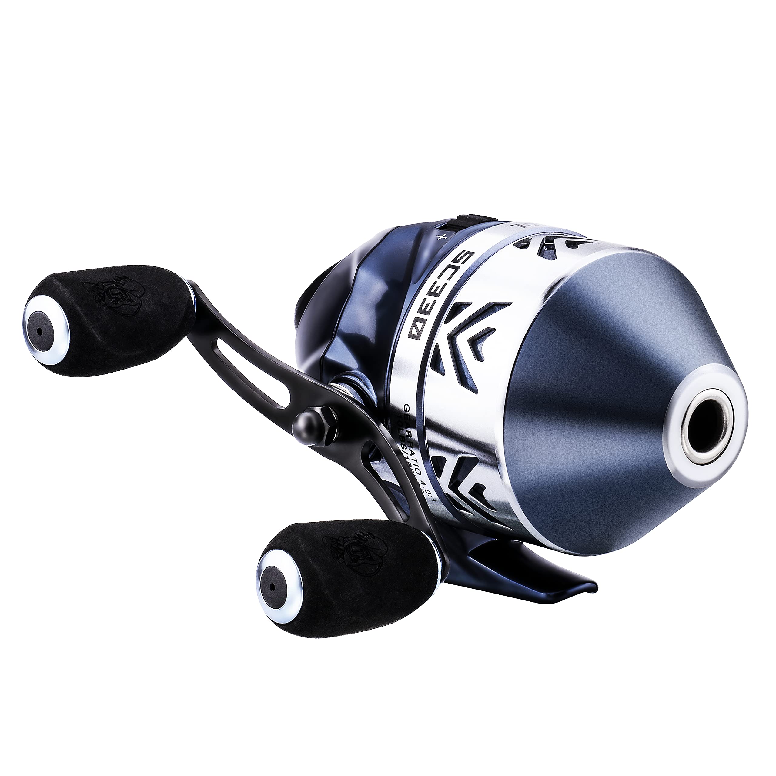 RUNCL Spincast reel front view highlights rust-resistant design for quick casts.