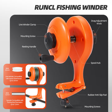 RUNCL spooler dual function winder and line remover