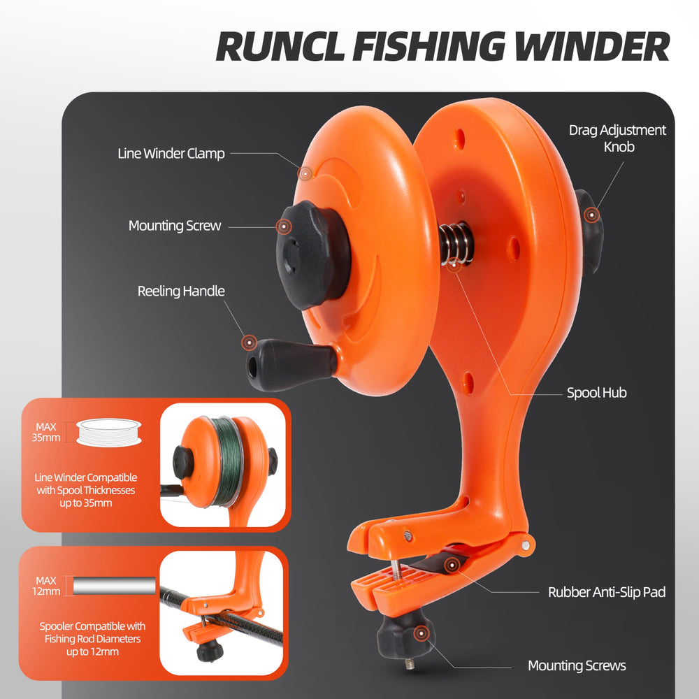 RUNCL spooler dual function winder and line remover