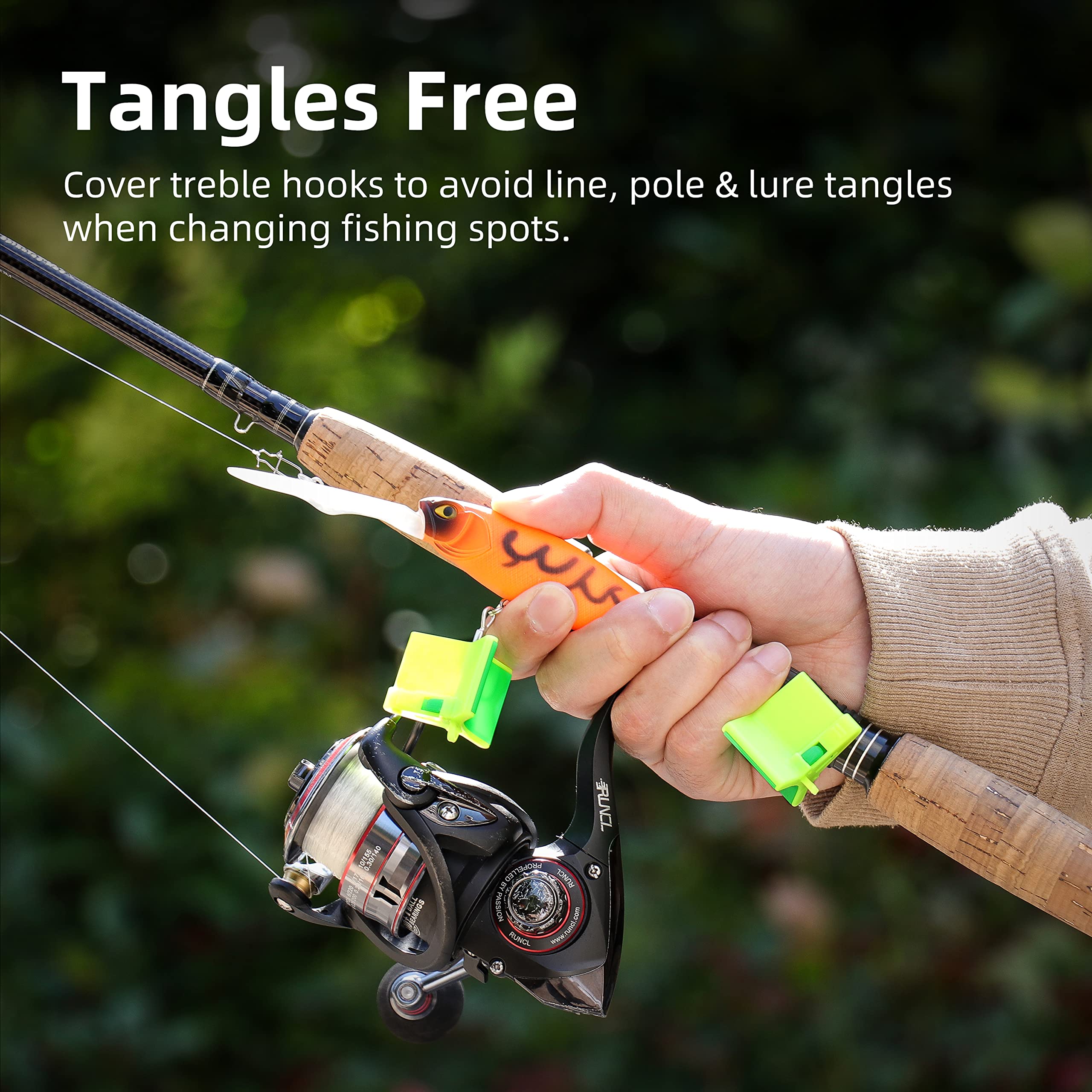 Tidy tackle box with hooks covered for tangles-free storage