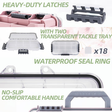 RUNCL universal tackle box secure airtight lid prevents moisture intrusion
