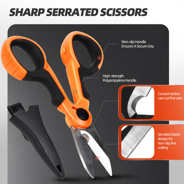 Built-in scissors with sheath included with spooler