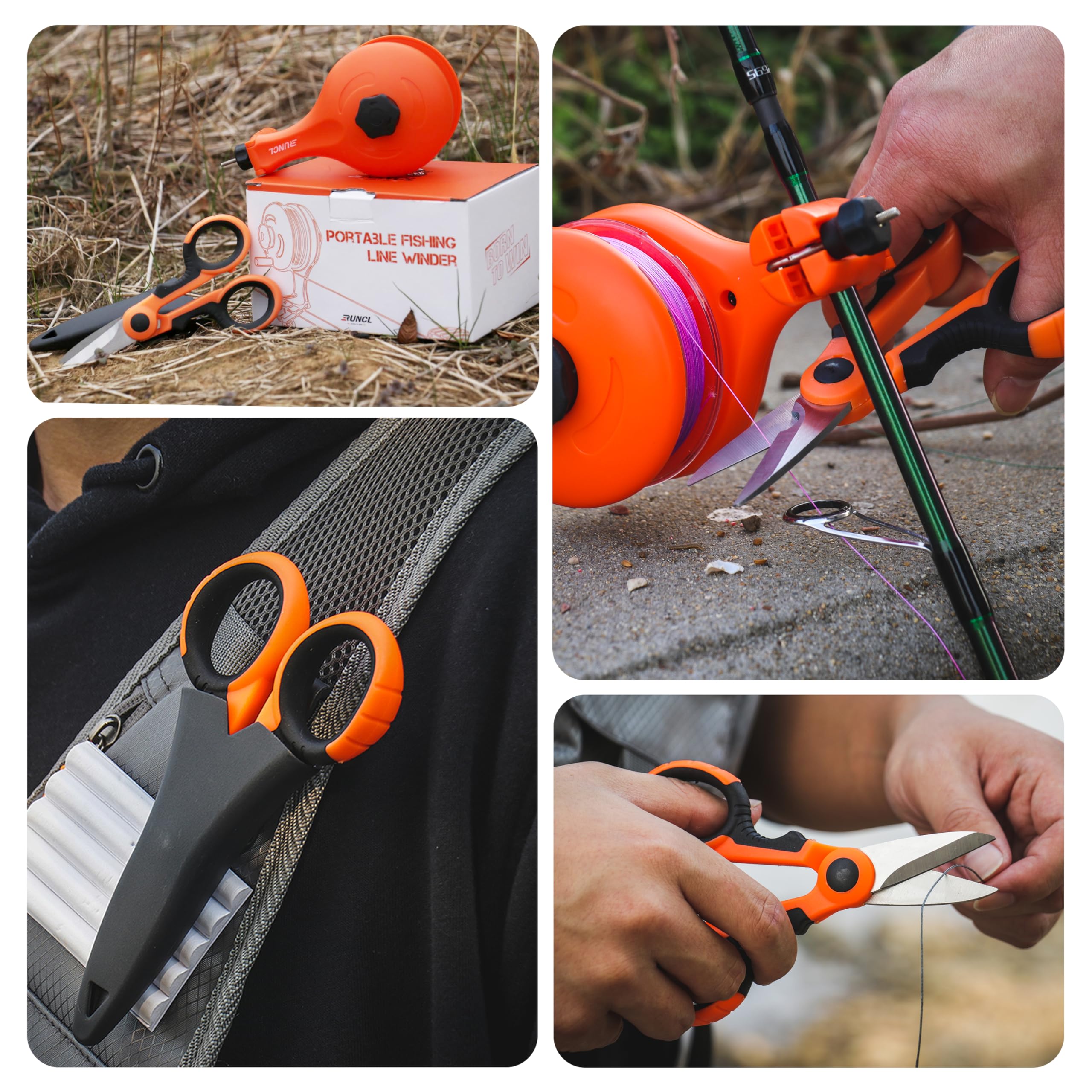 Portable fishing accessory kit including RUNCL spooler