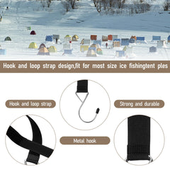 All 14 hooks arranged together for ice fishing shelter setup