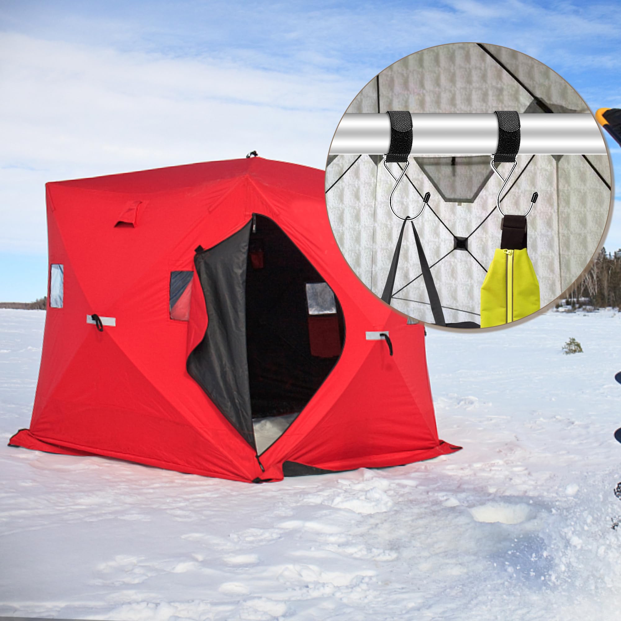 Versatile ice fishing shelter accessories for camping and hunting blinds
