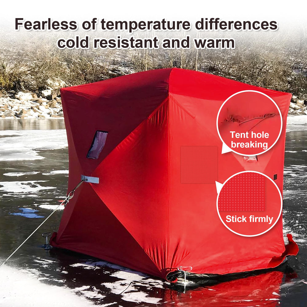 Thickened coated banner material showing tear resistance