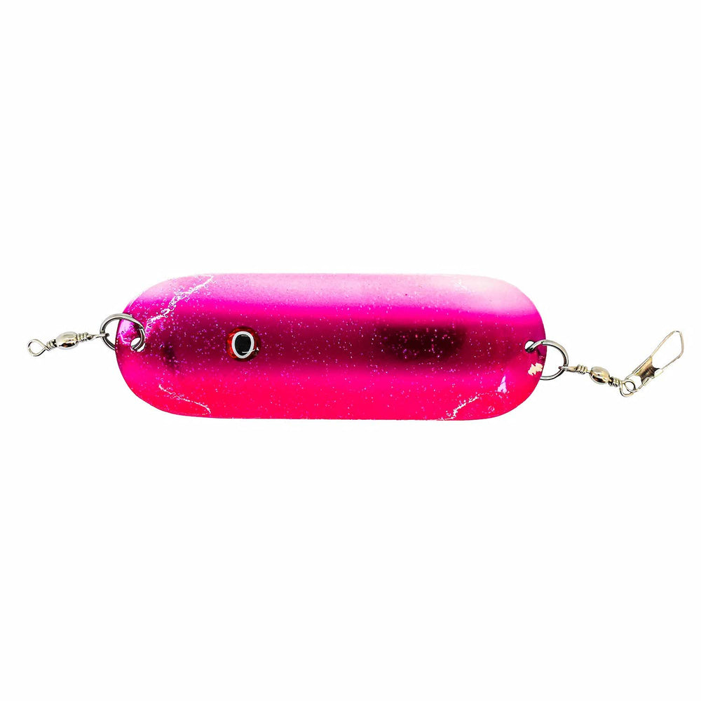 Runs True Dakota Dodger 4.5 inch Pink Horizon 3D Eyes enhances visibility for trout and kokanee
