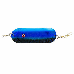 Runs True Dakota Dodger 4.5 inch with Blue Horizon 3D eyes helps attract fish from distance.