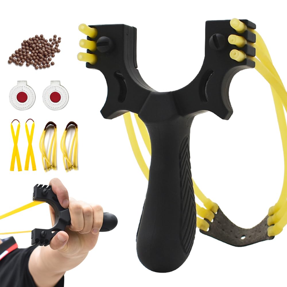 Runzkzy slingshot in black ABS resin, built for durable outdoor practice.