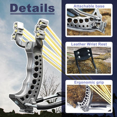 Runzkzy Slingshot six-hole head supports flexible band configurations.