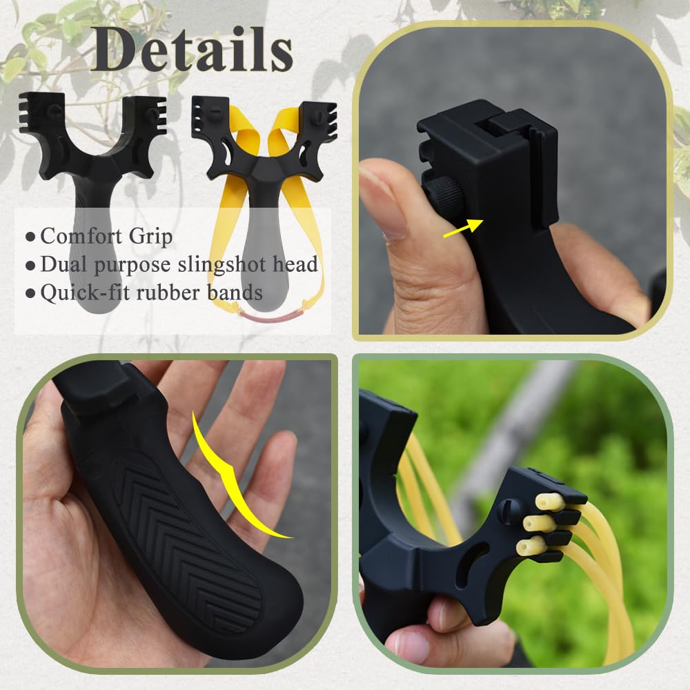 Runzkzy slingshot demonstrates quick-band installation for fast setup.