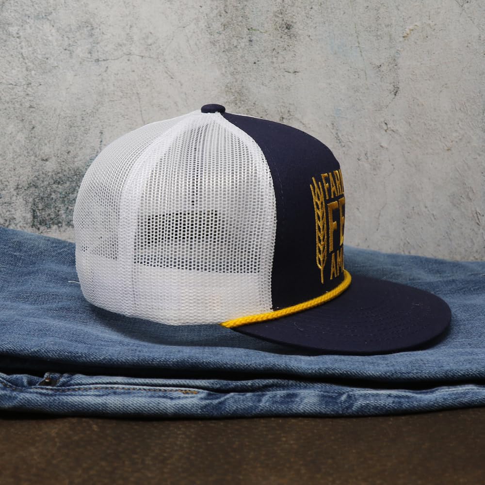 Dark navy crown with white mesh back panels