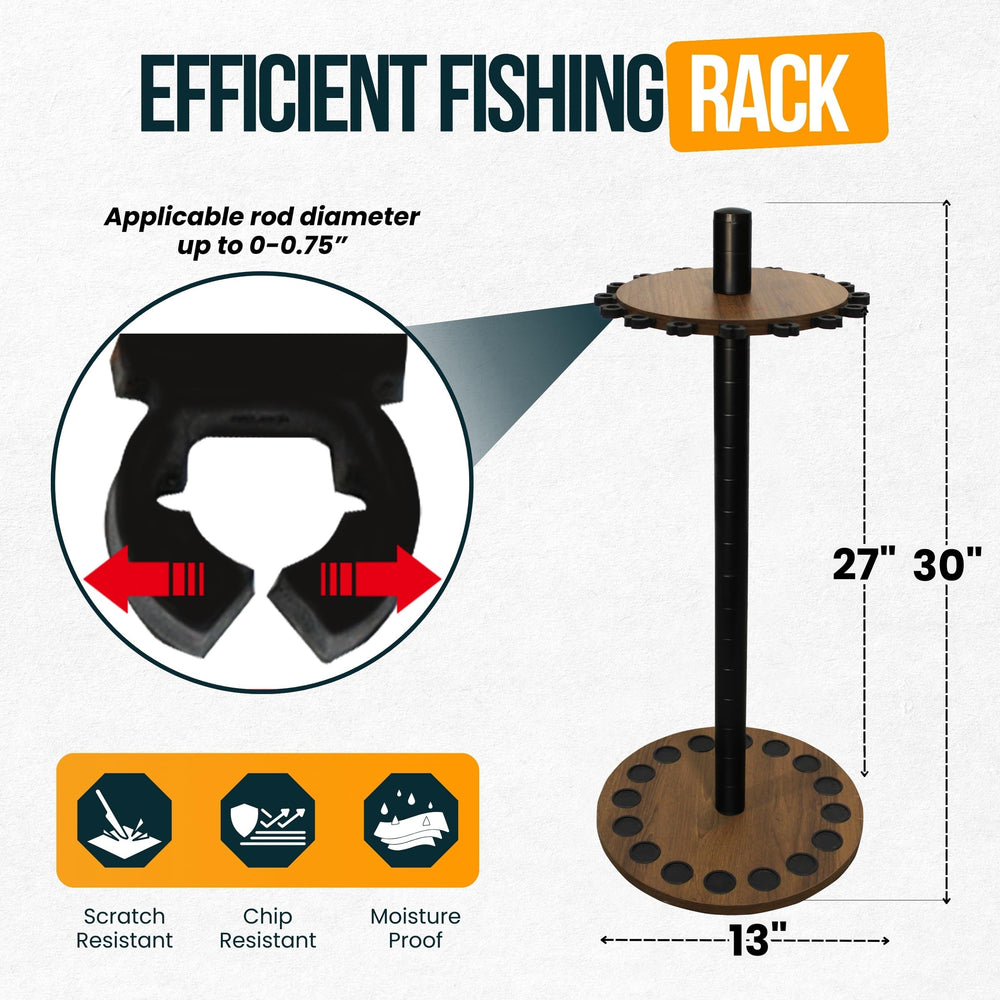 Rush Creek Creations 38mm steel center post provides durable rod support.