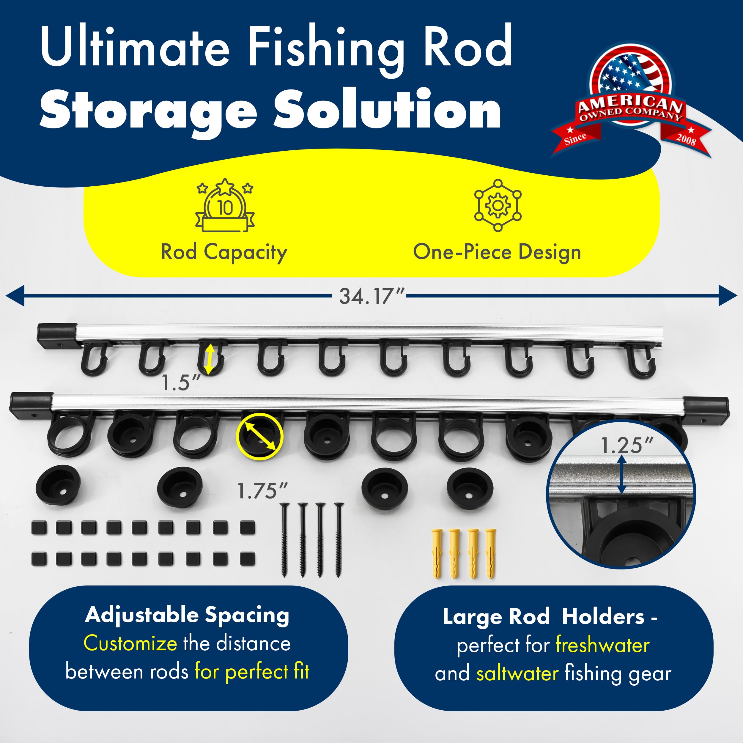 Rush Creek Creations expandable storage rod rack accommodates more gear