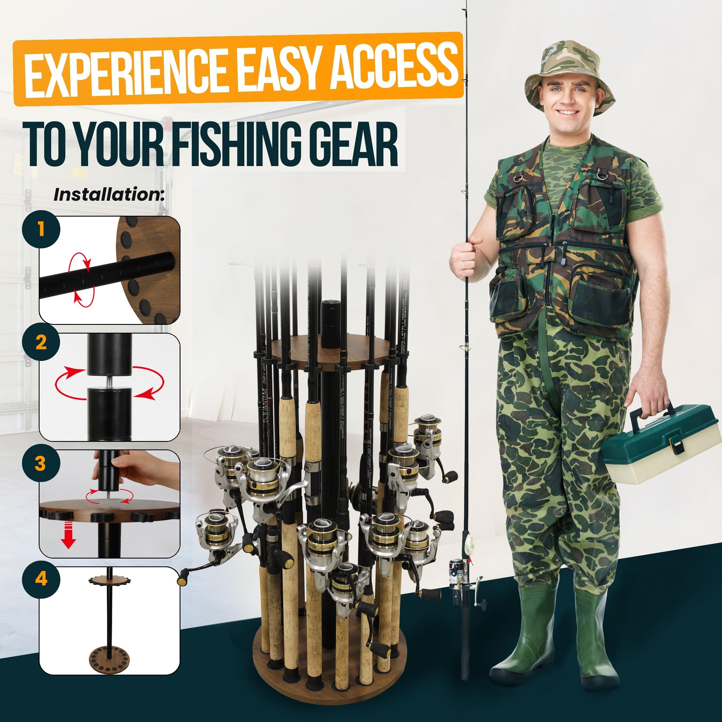 Rush Creek Creations garage storage rack keeps gear neatly stored.