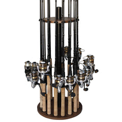 Rush Creek Creations round rod holder with 16 clips keeps fishing rods organized.