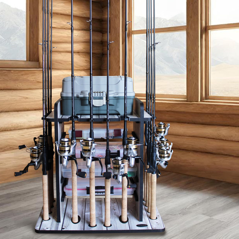 Rush Creek Creations 14-rod rack easy assembly with base pad and guides