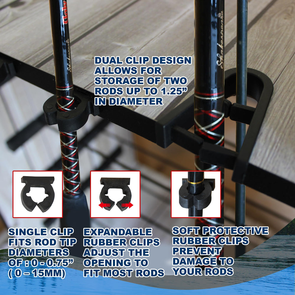 Rush Creek Creations 14-rod rack wire racking keeps boxes within reach