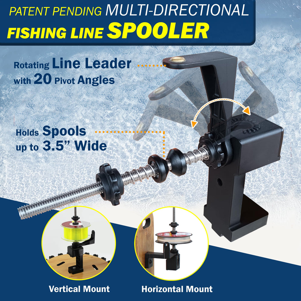 Rush Creek Creations dual-clip layout fits two freshwater rods or one saltwater rod per clip.