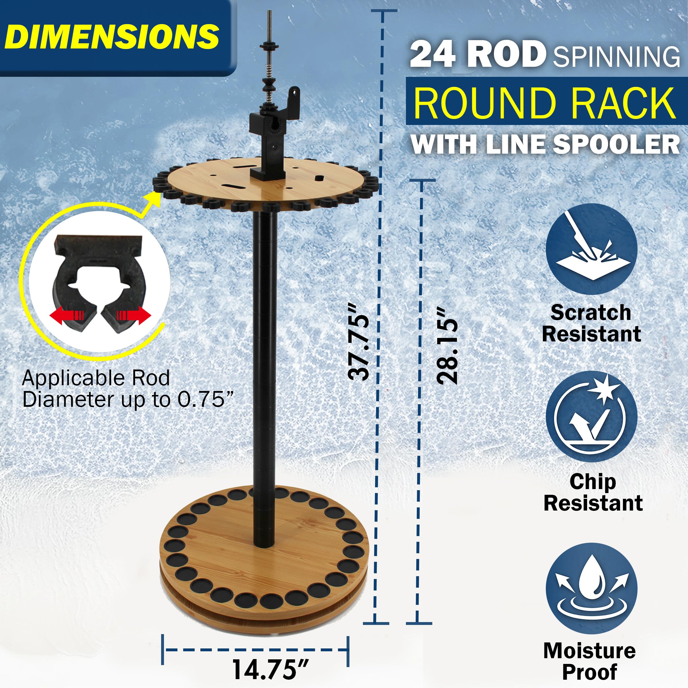 Rush Creek Creations built-in line spooler helps prep line before casts with ease.