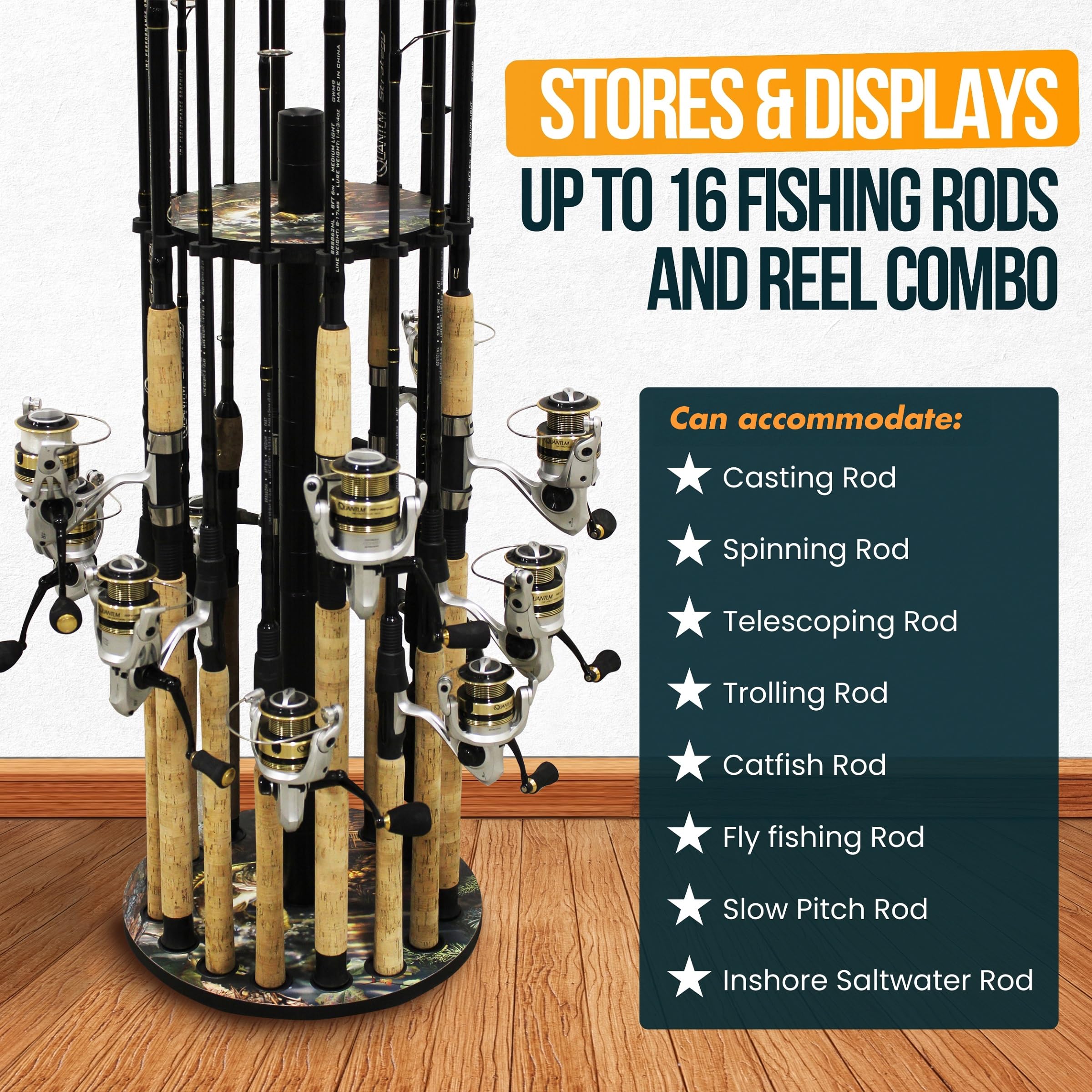Rush Creek Creations center-post reveals 38mm solid steel construction for durability.