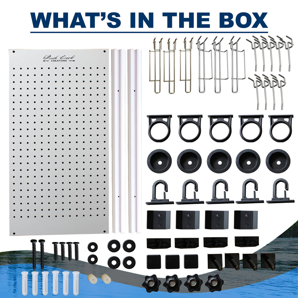 Rush Creek Creations No Limit tackle storage integrated with rod rack for convenience