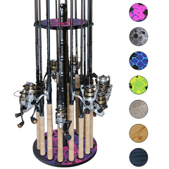 Rush Creek Creations round rod holder with 16 rods organized and ready.