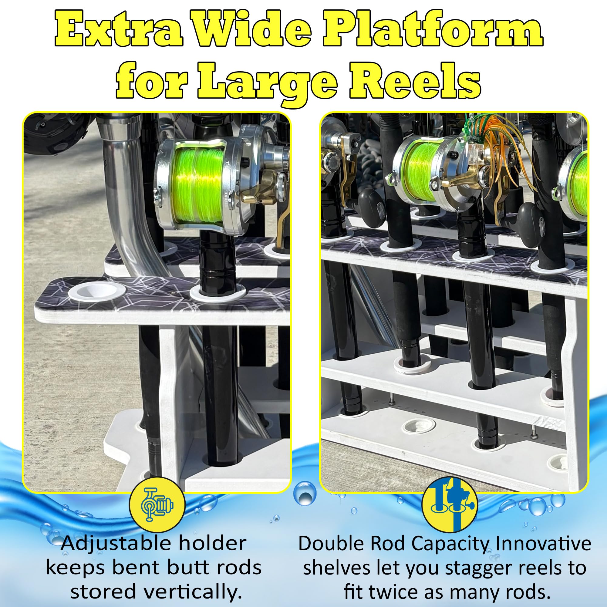 Outdoor dock installation with the 19-Rod Organizer in use