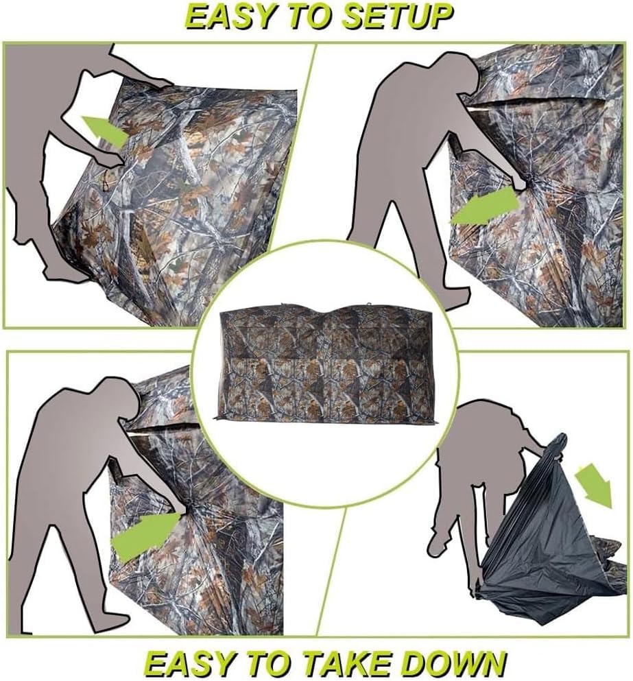 Ground skirt conceals wind and scent while remaining discreet