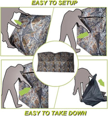 Ground skirt conceals wind and scent while remaining discreet