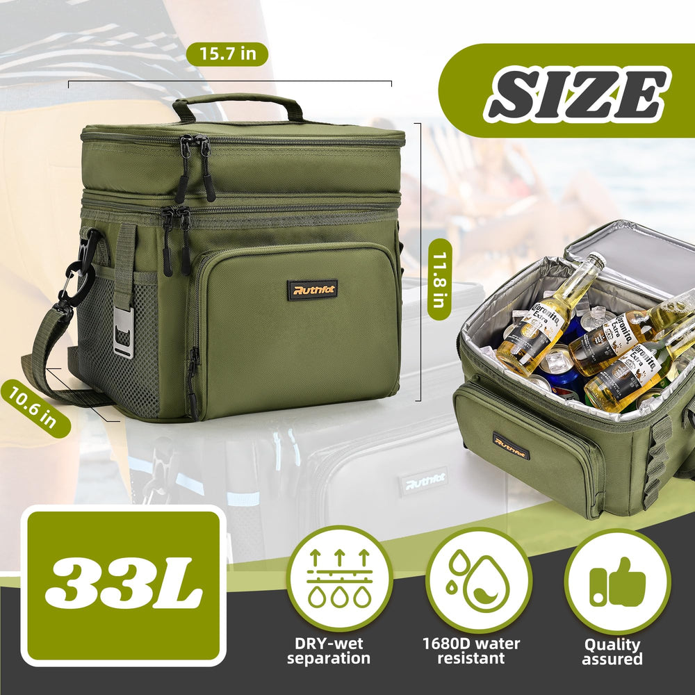 Ruthfot cooler bag interior organization compartments keep meals neatly separated.