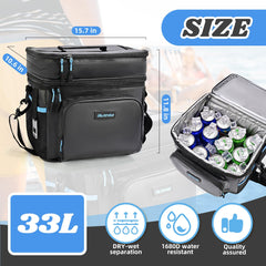 Ruthfot cooler bag side with mesh pocket and bottle opener