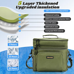 Ruthfot cooler bag side pocket bottle opener for convenient on-the-go snacks.
