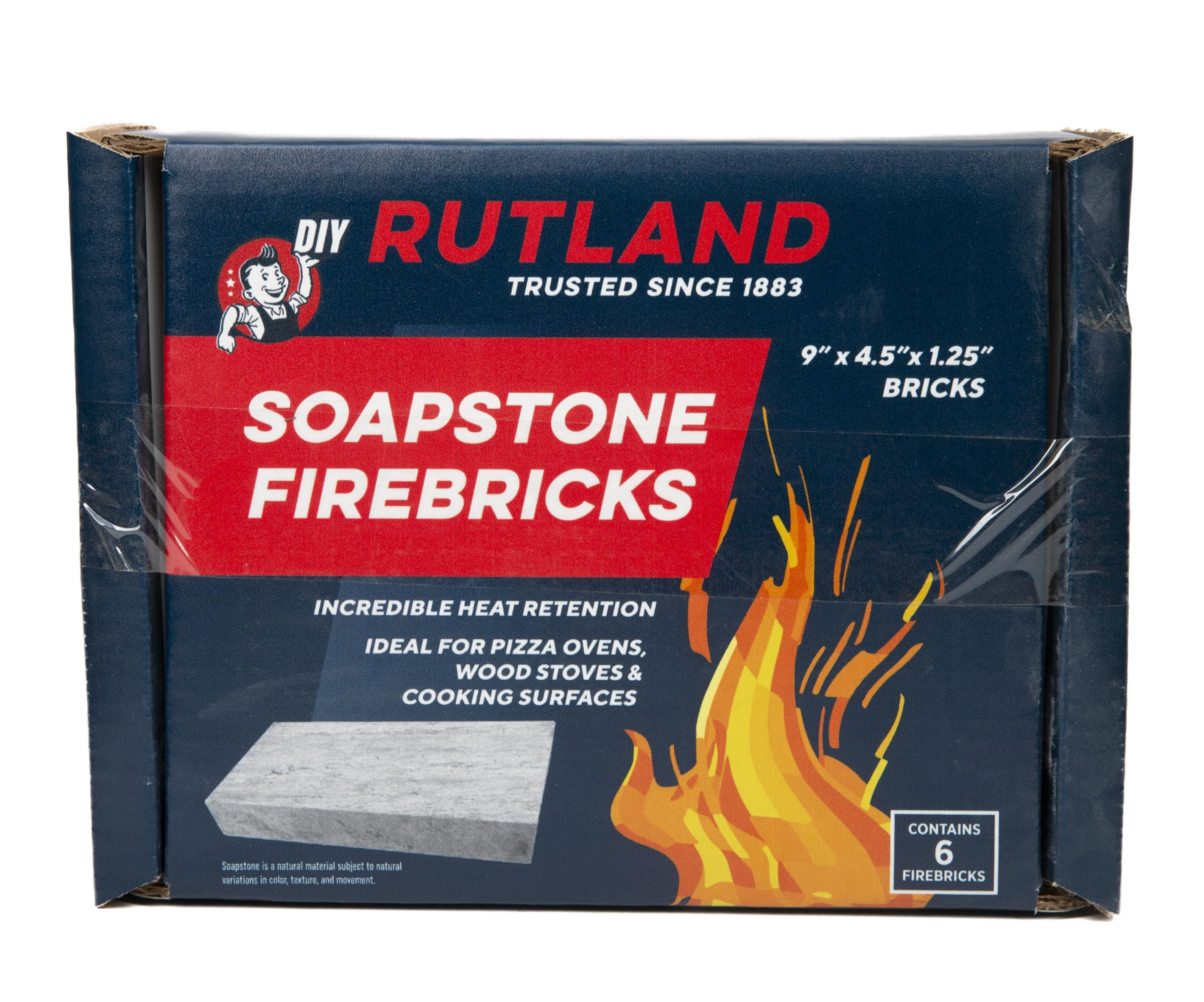 Rutland Soapstone Fire Brick blue-gray showcases natural color and texture variation