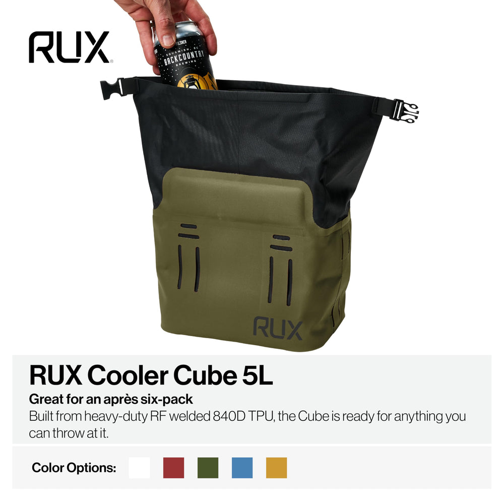 RUX Cooler Cube Green insulated side view highlighting memory foam protection