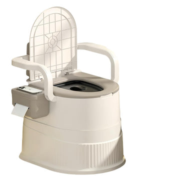 RVTENRIO portable toilet seat with armrests highlights ergonomic arm supports for comfort
