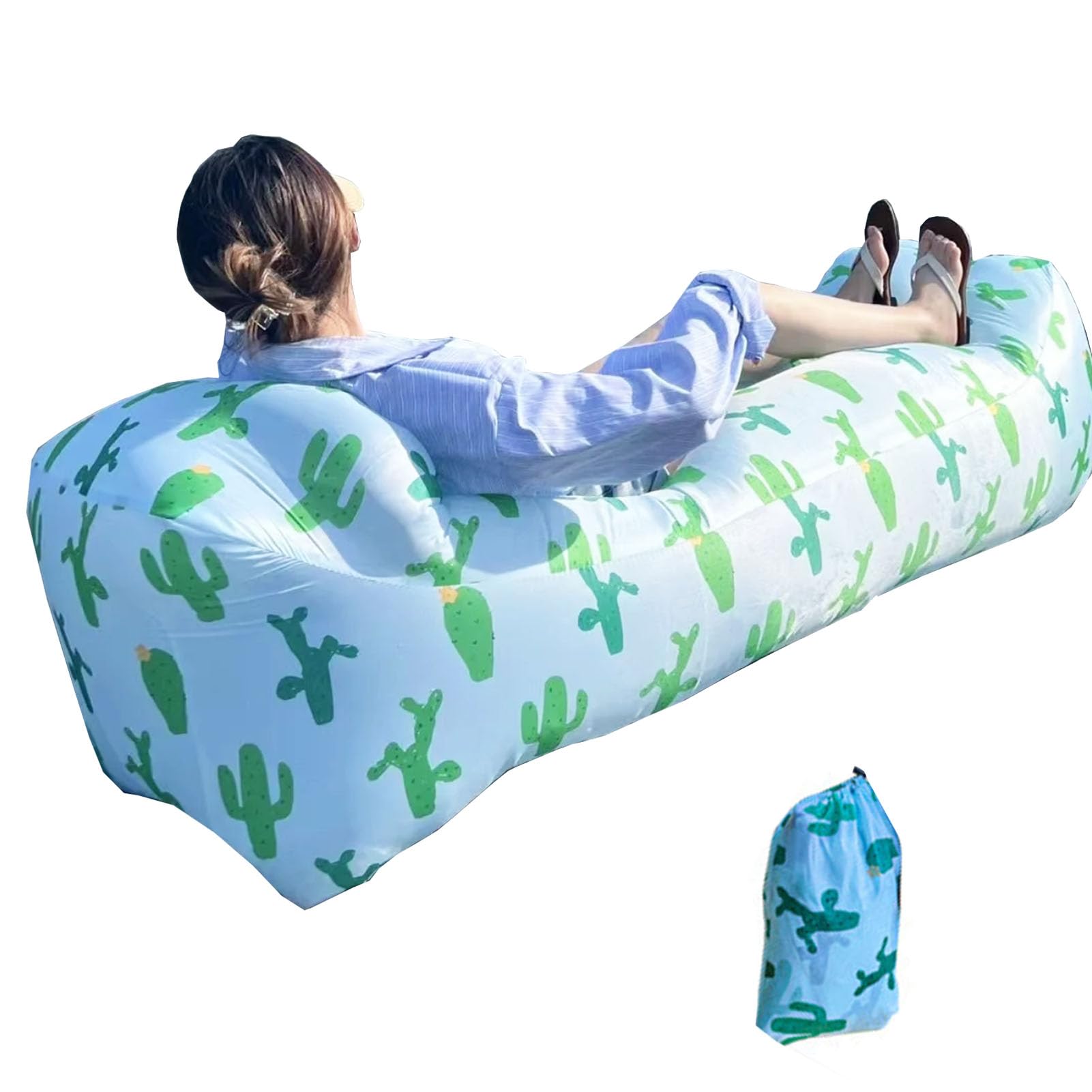 Rwoora inflatable couch for camping with quick setup and comfort.