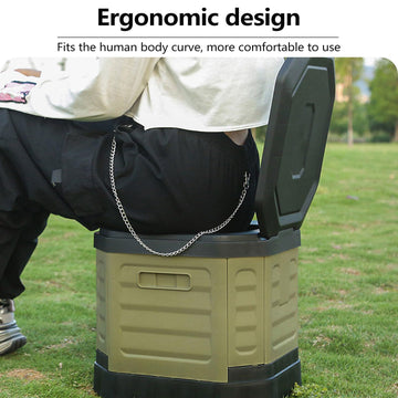 RWORCP khaki portable toilet ready for compact packs and travel
