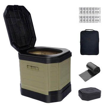 RWORCP portable toilet folded compact for easy car packing and trips