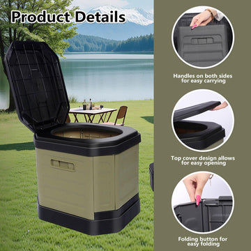 RWORCP portable toilet with compact storage bag for easy transport
