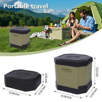 RWORCP sturdy folding toilet placed on uneven terrain demonstrating durability