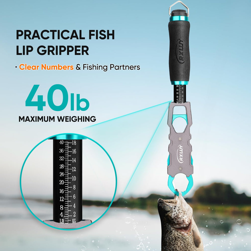 Built-in 40 lb scale on jaws of RXLUY Fish Lip Gripper