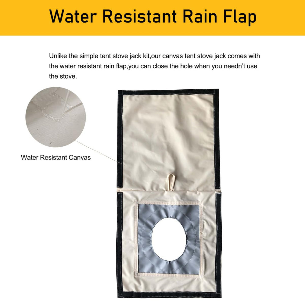 RXQNN rain cover flap rolled and secured with buckle on canvas tent
